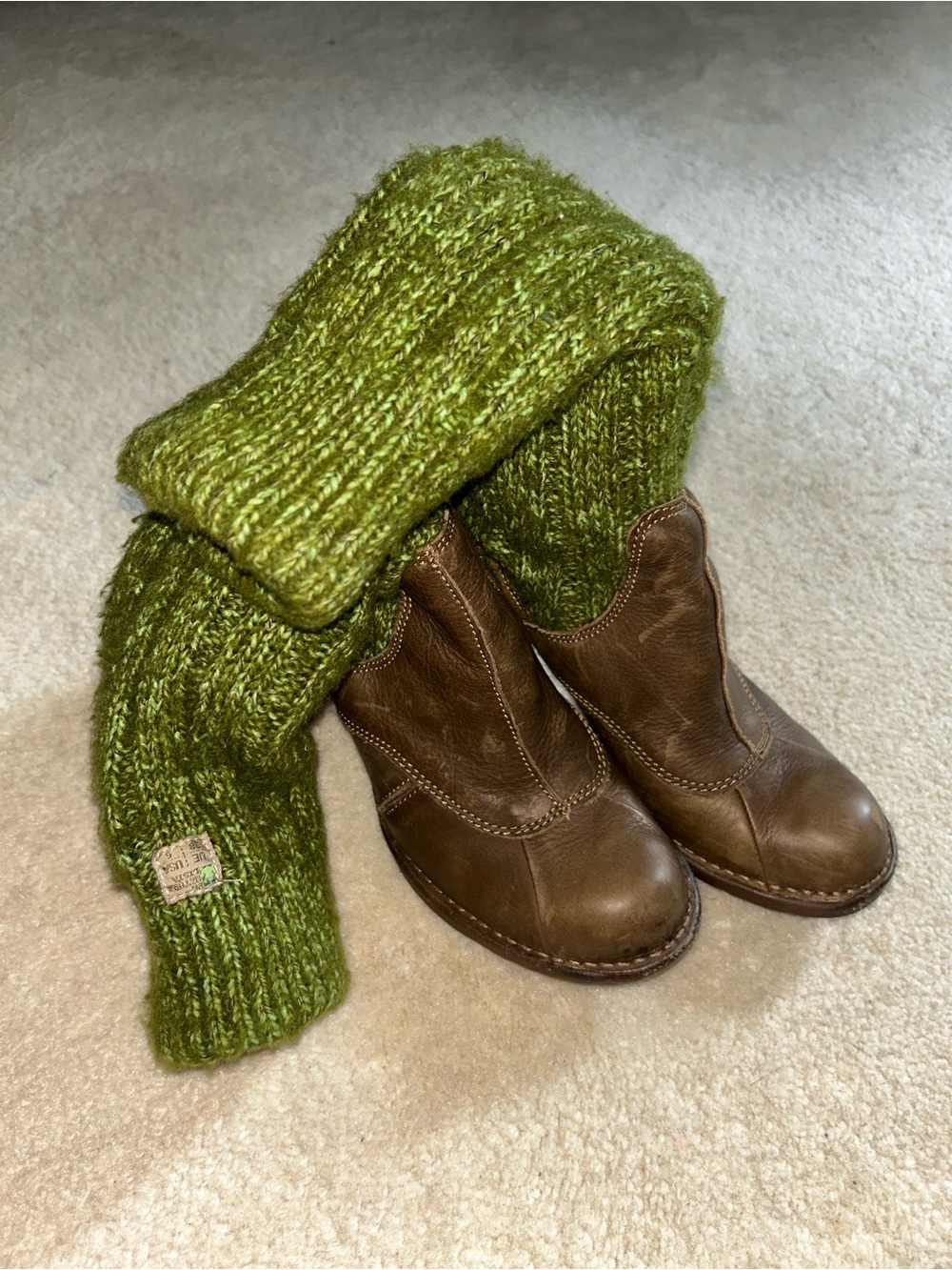 Women’s Green Knit Boot Socks — Unbranded